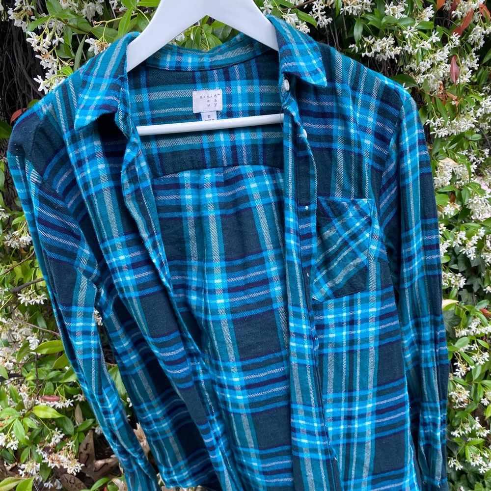 different shades of blue flannel